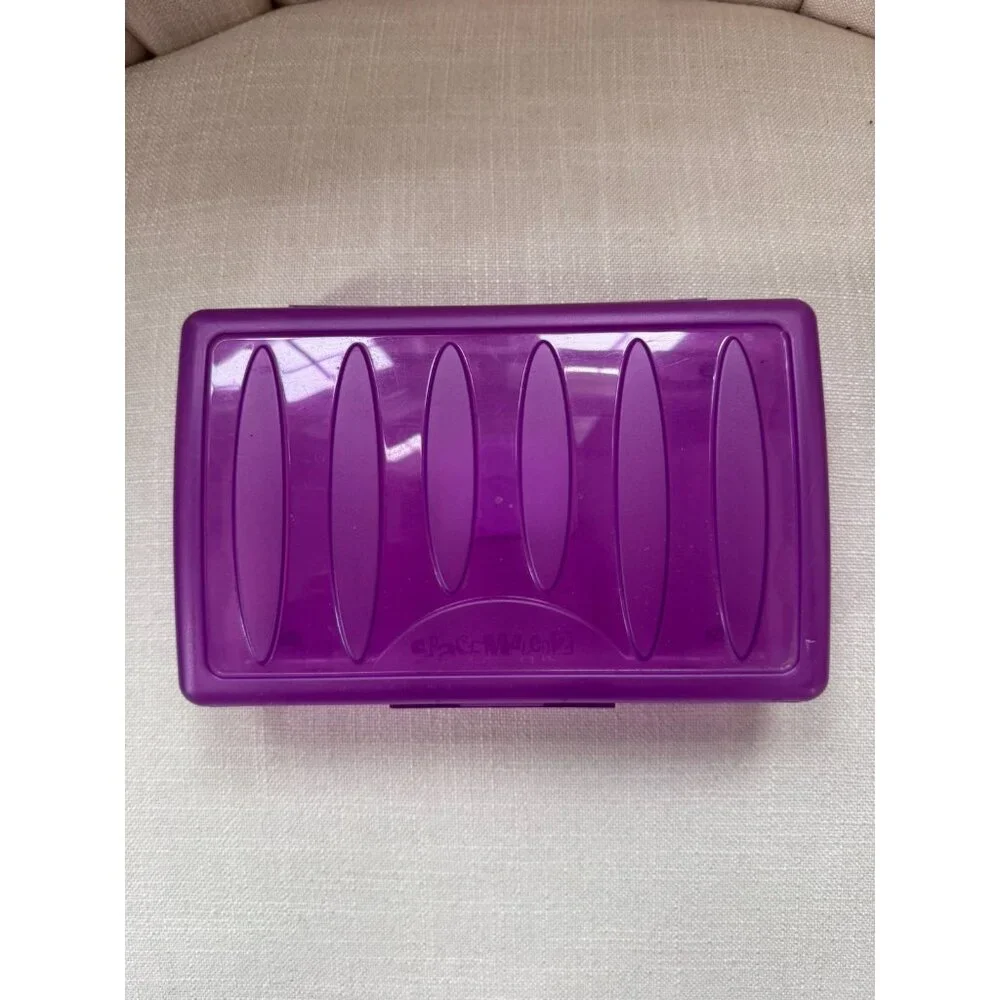 VTG Spacemaker 2 Pencil Box All Purple School Craft Art Storage Case Eldon USA